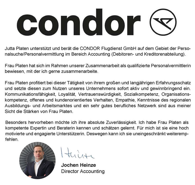 Personalvermittlung für Condor